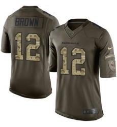 Nike Cardinals #12 John Brown Green Youth Stitched NFL Limited Salute to Service Jersey