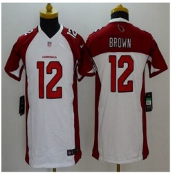 Youth New Cardinals #12 John Brown White Stitched NFL Limited Jersey