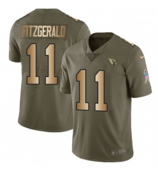 Youth Nike Arizona Cardinals 11 Larry Fitzgerald Limited OliveGold 2017 Salute to Service NFL Jersey