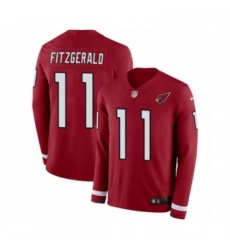 Youth Nike Arizona Cardinals 11 Larry Fitzgerald Limited Red Therma Long Sleeve NFL Jersey