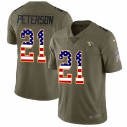 Youth Nike Arizona Cardinals 21 Patrick Peterson Limited OliveUSA Flag 2017 Salute to Service NFL Jersey