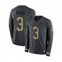 Youth Nike Arizona Cardinals 3 Josh Rosen Limited Black Salute to Service Therma Long Sleeve NFL Jersey