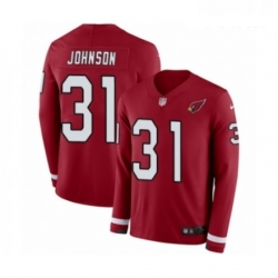 Youth Nike Arizona Cardinals 31 David Johnson Limited Red Therma Long Sleeve NFL Jersey
