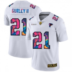 Atlanta Falcons 21 Todd Gurley II Men White Nike Multi Color 2020 NFL Crucial Catch Limited NFL Jersey