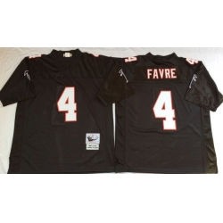 Men Atlanta Falcons 4 Brett Favre Black M&N Throwback Jersey