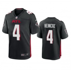 Men Atlanta Falcons 4 Taylor Heinicke New Black Stitched Game Jersey