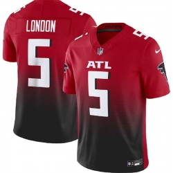 Men Atlanta Falcons 5 Drake London Red Black 2023 F U S E  Vapor Untouchable Limited Stitched Football Jersey