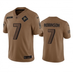 Men Atlanta Falcons 7 Bijan Robinson 2023 Brown Salute To Setvice Limited Stitched Football Jersey