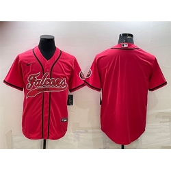 Men Atlanta Falcons Blank Red With Patch Cool Base Stitched Baseball Jersey