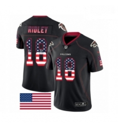 Men Nike Atlanta Falcons 18 Calvin Ridley Limited Black Rush USA Flag NFL Jersey