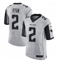 Men Nike Atlanta Falcons 2 Matt Ryan Limited Gray Gridiron II NFL Jersey