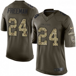 Men Nike Atlanta Falcons 24 Devonta Freeman Elite Green Salute to Service NFL Jersey