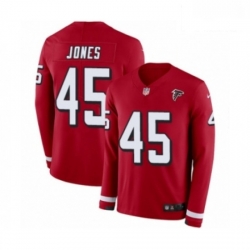 Men Nike Atlanta Falcons 45 Deion Jones Limited Red Therma Long Sleeve NFL Jersey