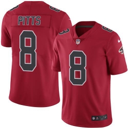 Nike Atlanta Falcons 8 Kyle Pitts Red Men Stitched NFL Limited Rush Jersey