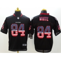Nike Atlanta Falcons 84 Roddy White Black Elite USA Flag Fashion NFL Jersey
