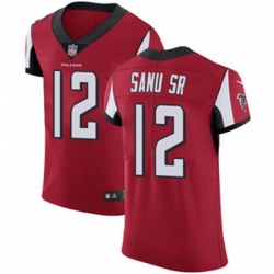 Nike Falcons #12 Mohamed Sanu Sr Red Team Color Mens Stitched NFL Vapor Untouchable Elite Jersey