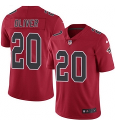 Nike Falcons #20 Isaiah Oliver Red Mens Stitched NFL Limited Rush Jersey