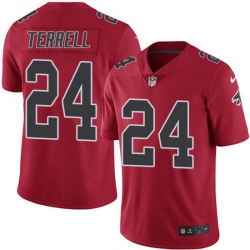Nike Falcons 24 A J  Terrell Red Men Stitched NFL Limited Rush Jersey