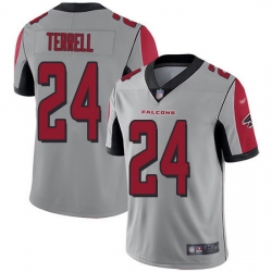 Nike Falcons 24 A J  Terrell Silver Men Stitched NFL Limited Inverted Legend Jersey