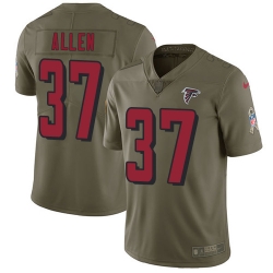 Nike Falcons #37 Ricardo Allen Olive Mens Stitched NFL Limited 2017 Salute To Service Jersey