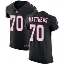 Nike Falcons #70 Jake Matthews Black Alternate Mens Stitched NFL Vapor Untouchable Elite Jersey