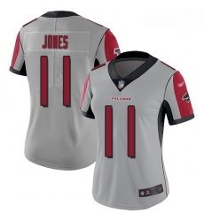 Falcons #11 Julio Jones Silver Women Stitched Football Limited Inverted Legend Jersey