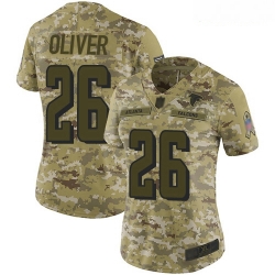 Falcons #26 Isaiah Oliver Camo Women Stitched Football Limited 2018 Salute to Service Jersey