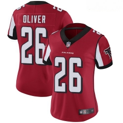 Falcons #26 Isaiah Oliver Red Team Color Women Stitched Football Vapor Untouchable Limited Jersey