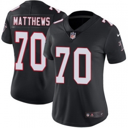 Falcons 70 Jake Matthews Black Alternate Womens Stitched Football Vapor Untouchable Limited Jersey
