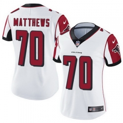 Falcons 70 Jake Matthews White Womens Stitched Football Vapor Untouchable Limited Jersey