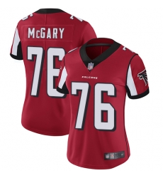 Falcons 76 Kaleb McGary Red Team Color Women Stitched Football Vapor Untouchable Limited Jersey