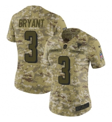 Nike Falcons #3 Matt Bryant Camo Women Stitched NFL Limited 2018 Salute to Service Jersey