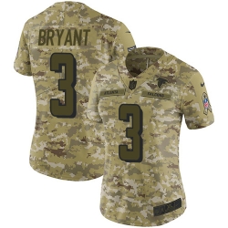 Nike Falcons #3 Matt Bryant Camo Women Stitched NFL Limited 2018 Salute to Service Jersey