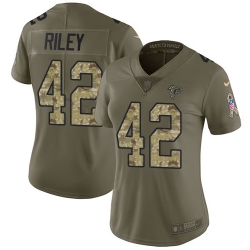 Nike Falcons #42 Duke Riley Olive Camo Womens Stitched NFL Limited 2017 Salute to Service Jersey