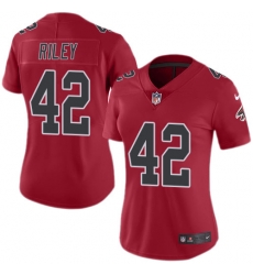 Nike Falcons #42 Duke Riley Red Womens Stitched NFL Limited Rush Jersey