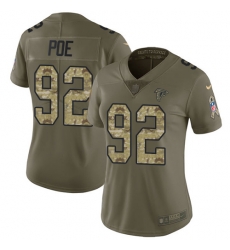 Nike Falcons #92 Dontari Poe Olive Camo Womens Stitched NFL Limited 2017 Salute to Service Jersey