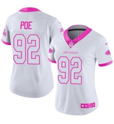 Nike Falcons #92 Dontari Poe White Pink Womens Stitched NFL Limited Rush Fashion Jersey