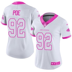 Nike Falcons #92 Dontari Poe White Pink Womens Stitched NFL Limited Rush Fashion Jersey