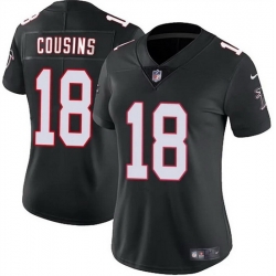 Women Atlanta Falcons 18 Kirk Cousins Black 2023 Stitched Jersey