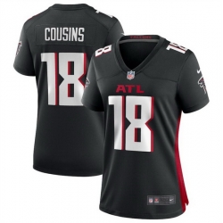 Women Atlanta Falcons 18 Kirk Cousins Black Stitched Jersey