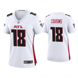 Women Atlanta Falcons 18 Kirk Cousins White Stitched Jersey