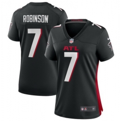 Women Atlanta Falcons 7 Bijan Robinson Black 2023 Draft Stitched Jersey