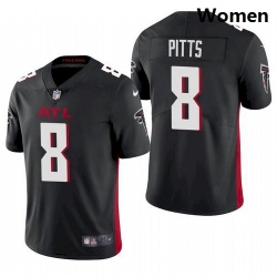 Women Atlanta Falcons #8 Kyle Pitts Black 2021 Draft Jersey