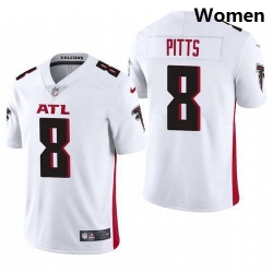 Women Atlanta Falcons #8 Kyle Pitts White 2021 Draft Jersey