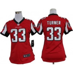 Women Nike Atlanta Falcons #33 Michael Turner Red Jerseys