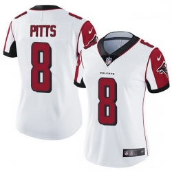Women Nike Atlanta Falcons 8 Kyle Pitts White Women Stitched NFL Vapor Untouchable Limited Jersey