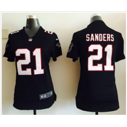 Women Nike Falcons #21 Deion Sanders Black Alternate Stitched NFL Elite Jersey