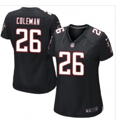 Women Nike Falcons #26 Tevin Coleman Black Alternate Stitched NFL Elite Jersey