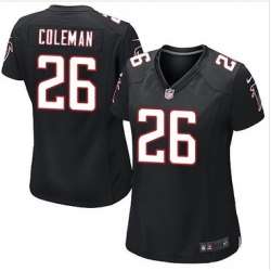 Women Nike Falcons #26 Tevin Coleman Black Alternate Stitched NFL Elite Jersey