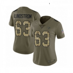 Womens Atlanta Falcons 63 Chris Lindstrom Limited Olive Camo 2017 Salute to Service Football Jersey